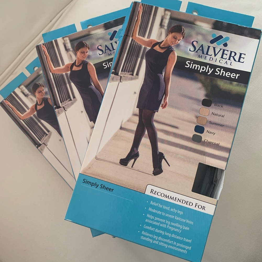 3 pair Salvere Medical Compression Pantyhose